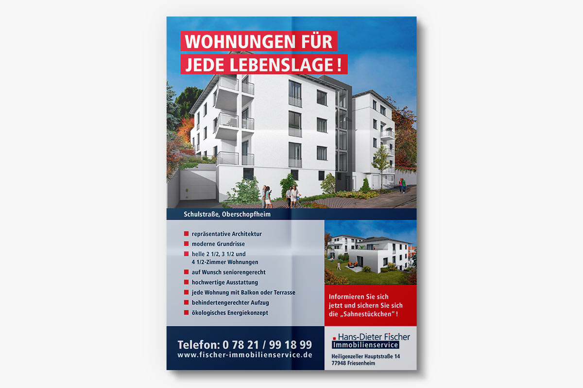 Plakat Wohnungen Fischer Immobilienservice
